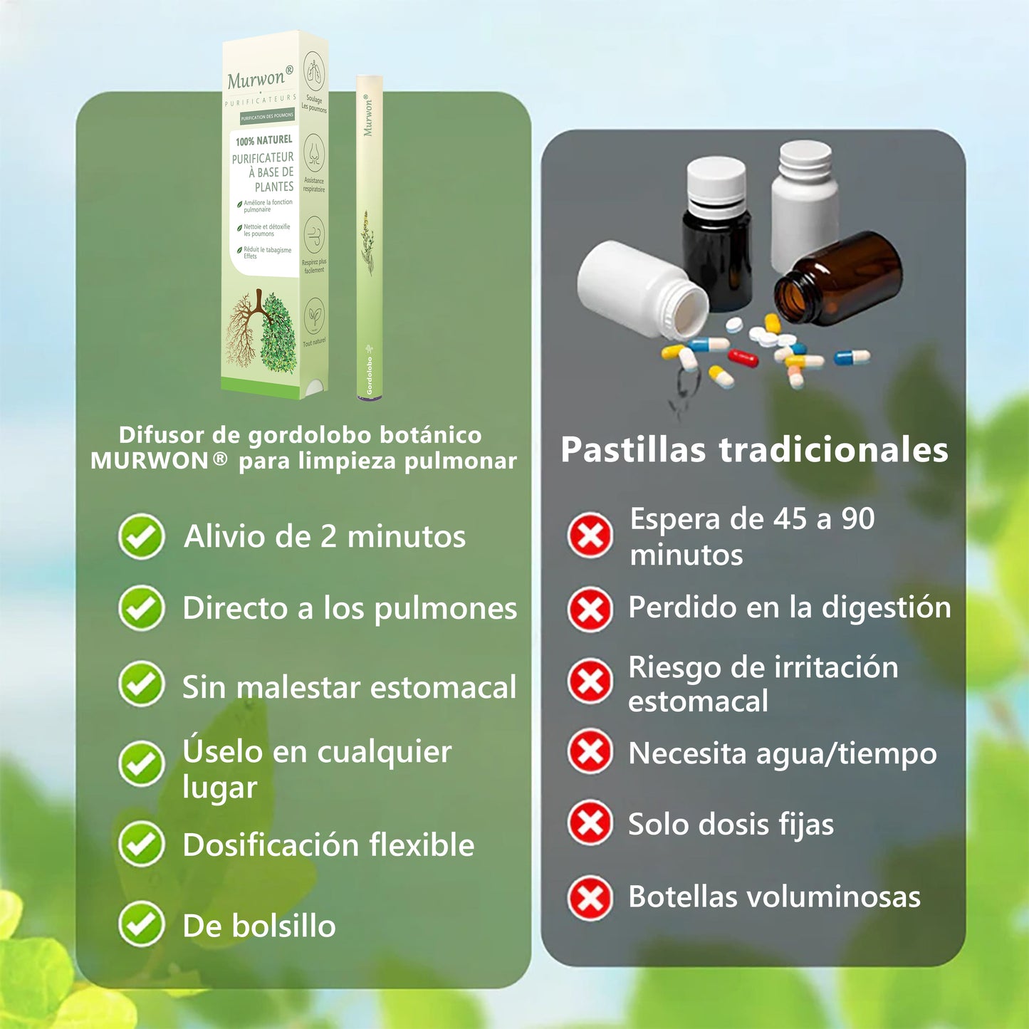𝐓𝐢𝐞𝐧𝐝𝐚 𝐨𝐟𝐢𝐜𝐢𝐚𝐥 ✨𝐌𝐮𝐫𝑤𝗈𝒏® Difusor Botánico de Mullein para Limpieza de Pulmones (🫁 Tos, faringitis, dificultad para respirar, flema, congestión nasal, bronquitis, síntomas alérgicos, malestar pulmonar)3🎁