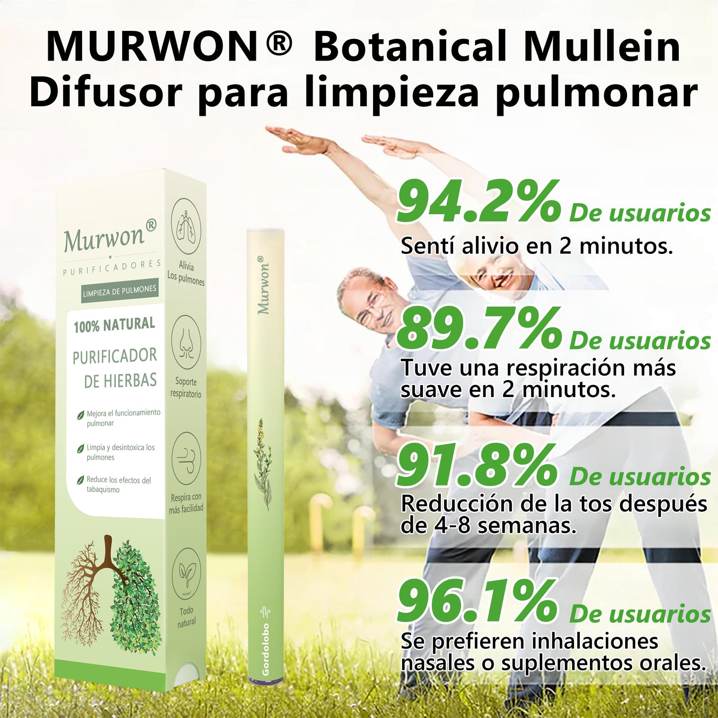 𝐓𝐢𝐞𝐧𝐝𝐚 𝐨𝐟𝐢𝐜𝐢𝐚𝐥 ✨𝐌𝐮𝐫𝑤𝗈𝒏® Difusor Botánico de Mullein para Limpieza de Pulmones (🫁 Tos, faringitis, dificultad para respirar, flema, congestión nasal, bronquitis, síntomas alérgicos, malestar pulmonar)3🎁