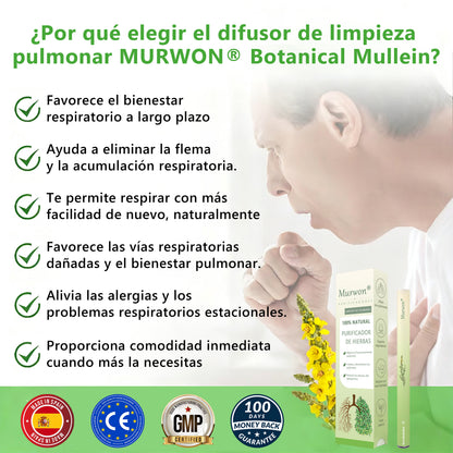 𝐓𝐢𝐞𝐧𝐝𝐚 𝐨𝐟𝐢𝐜𝐢𝐚𝐥 ✨𝐌𝐮𝐫𝑤𝗈𝒏® Difusor Botánico de Mullein para Limpieza de Pulmones (🫁 Tos, faringitis, dificultad para respirar, flema, congestión nasal, bronquitis, síntomas alérgicos, malestar pulmonar)3🎁
